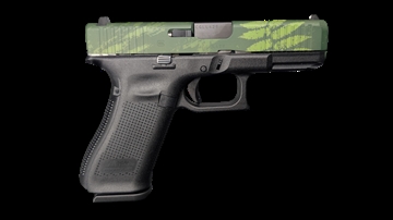 Picture of GLOCK 45 V ISLAND CAMO 9MM PISTOL 4" BLACK-BLK/GRN SLIDE FXD 3-17RD MAGS PV45-ISLAND