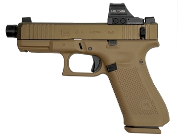 Picture of SHARK COAST CUSTOMS 45V SHARK PUPPY FDE 9MM THREADED BARREL 17RD SAVIOR BAG HOLOSUN 407C OPTIC NO SUPPRESSOR PV4550203SPFDE-NS CAMFOUR EXCLUSIVE PV4550203SPFDE-NS
