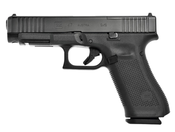Picture of GLOCK 47 M.O.S., Striker Fired, Semi-automatic, Polymer Frame Pistol Full Size, 9MM, 4.49" Barrel, Matte Finish, Black, Fixed Sights, Optics Ready, 10 Rounds, 3 Magazines, Comes With Glock OEM Adapter Plate 02 for Trijicon RMR Footprint PA475S201MOS
