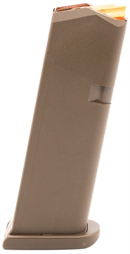 Picture of GLOCK OEM Magazine, 9MM, 15 Rounds, For GLOCK 19, Cardboard Style Packaging, Orange Follower, Flat Dark Earth 47461
