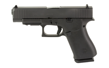 Picture of GLOCK 48, Striker Fired, Semi-automatic, Polymer Frame Pistol, Compact, 9MM, 4.17" Barrel, Glock Marksman Barrel, nDLC Finish, Black, No Finger Grooves, Fixed Sights, 10 Rounds, 2 Magazines, Front Rail PA4850201FR