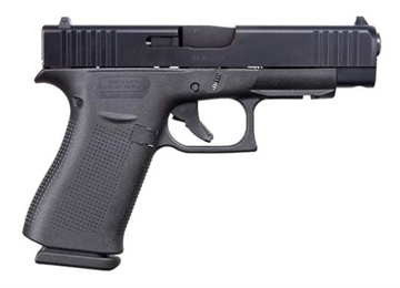 Picture of Glock G48 Slim Compact Frame 9mm Luger 10+1 4.17" Black GMB Barrel, Black nDLC Serrated Steel Slide, Black Polymer Frame w/Beavertail & Front Rail, Black Textured Polymer Grip, Right Hand PA4850201FR