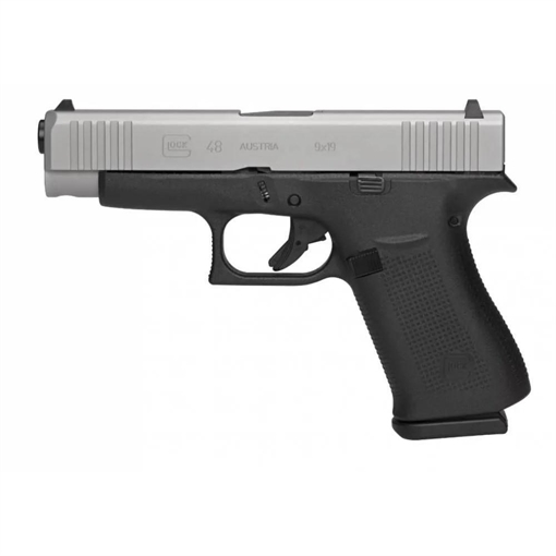 Picture of Glock 48 Compact Handgun 9mm Luger 10/rd Magazines (2) 4.17" Barrel Black Frame Silver Slide USA REBUILT UR48509SL