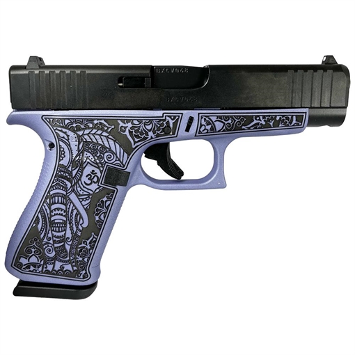 Picture of Glock 48 Custom "Crushed Orchid Elephant Engraved" Handgun 9mm Luger 10/rd Magazines (2) 4.17" Barrel Austria PA4850201 MODELECO