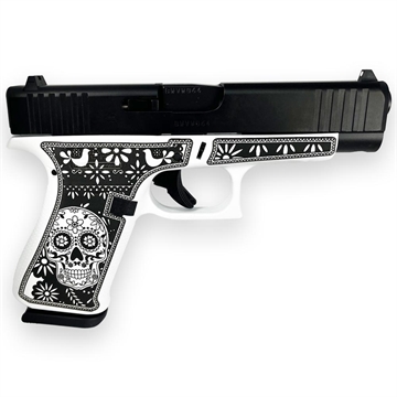 Picture of Glock 48 Gen 5 Custom "Sugar Skull White & Black" Handgun 9mm Luger 10/rd Magazines (2) 4.17" Barrel Austria PA4850201 MODSSWB