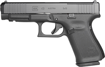 Picture of GLOCK 49 M.O.S., TALO Exclusive, Striker Fired, Semi-automatic, Polymer Frame Pistol, Full Size, 9MM, 4.49" Barrel, DLC Finish, Black, Interchangeable Backstraps, Optics Ready Slide, Fixed Sights, 10 Rounds, 3 Magazines PA495S201MOS