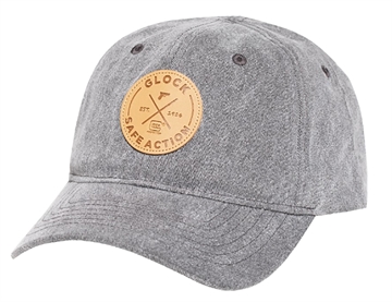Picture of Glock Safe Action Patch Hat, Distressed Gray Denim, Relaxed Fit w/Adjustable Metal Back, Leather-Like Glock Patch AP95882