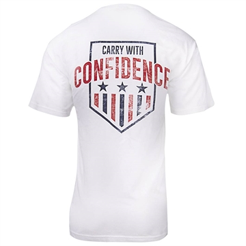 Picture of GLOCK CARRY WITH CONFIDENCE T SHIRT RED WHITE AND BLUE SMALL AA75106