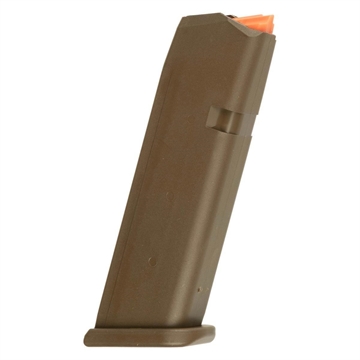 Picture of GLOCK MAGAZINE 9MM 17RD G17 FLAT DARK EARTH ORANGE FOLLOWER BULK 47354