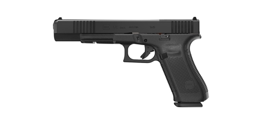 Picture of Glock G17L Gen5 MOS Full Size Frame 9mm Luger 17+1 6.02" Black Long Barrel, Black Cerakote MOS Cut/Serrated Steel Slide, Black Polymer Frame w/Picatinny Rail, Black Textured Grip PA163S103MOS