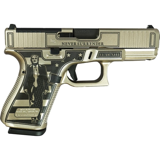 Picture of Glock G19 Gen 5 Custom Trump "Trump Fight/Never Surrender" Handgun 9mm Luger 15rd Magazines (3) 4.02" Barrel Austria PA195S203MOS MODTF