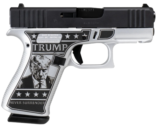 Picture of GLOCK G43X 9MM PISTOL 3.41" TRUMP MUGSHOT NIGHT SIGHTS 2-10RD MAGS    UX4350701FR-MUG