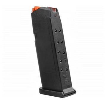 Picture of GLOCK OEM Magazine, 40 S&W, 10 Rounds, For GLOCK 22/35, Cardboard Style Packaging, Polymer, Black, Orange Follower, Gen5 65280