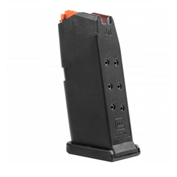 Picture of GLOCK OEM Magazine, 40 S&W, 9 Rounds, For GLOCK 27, Cardboard Style Packaging, Polymer, Black, Orange Follower, Gen5 65611