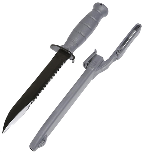 Picture of Glock Field 7" Fixed Clip Point Plain/Saw Black High Carbon Steel Blade/ Gray Textured Trimond Polymer Handle Clamshell Packaging KG039180