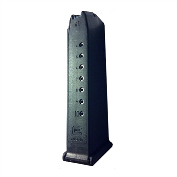Picture of GLOCK OEM Magazine, 40 S&W, 10 Rounds, For GLOCK 22/35, Cardboard Style Packaging, Polymer, Black MF10022