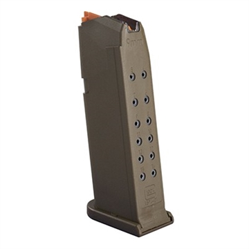 Picture of Glock Handgun Magazine G19 FDE (Floor Plate FDE - Orange Follower 15/rd Bulk 47356