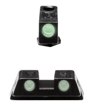 Picture of GLOCK OEM Night Sight Set, 6.5mm, For Glock G17/19/22/23/26/27/33/34/35/37/38/39, Does Not Fit G42/43, Green Dot, Steel 39928