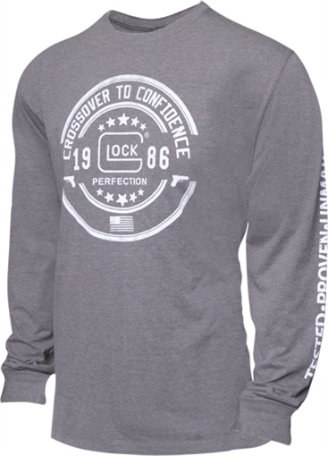 Picture of GLOCK OEM CROSSOVER LONG SLVE T-SHIRT GREY SMALL! AP95793