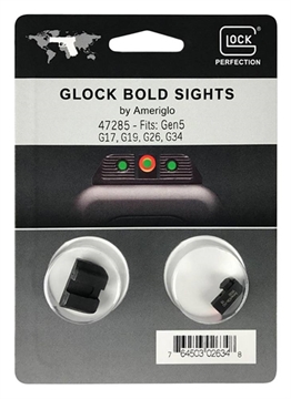 Picture of GLOCK Glock Bold Sights By Ameriglo, Night Sight, .200" Front, For Glock Gen 5 G17, G19, G26, G34, Green Tritium with Orange Outline 47285