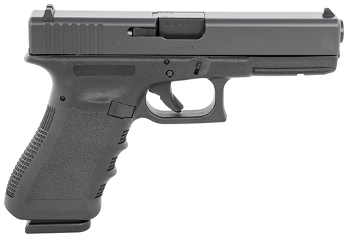 Picture of Glock G17 Gen3 Full Size Frame 9mm Luger 17+1 4.49" Black Steel Barrel, Matte Black Serrated Steel Slide, Black Polymer Frame w/Picatinny Rail, Black Texture Finger Groove Grip PI1750203