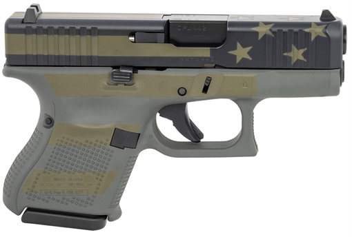 Picture of Glock G26 Gen5 Subcompact 9mm Luger 3.43" Barrel 10+1, Operator Flag Cerakote Frame & Front Serrated Slide, Modular Backstrap, Safe Action Trigger UA265S204OP