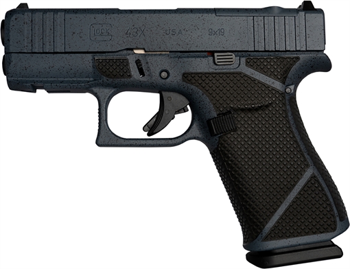 Picture of Glock G43X MOS Slim Sub-Compact Frame 9mm Luger 10+1 3.41" Black GMB Barrel Urban Stonewash Cerakote MOS Cut/Serrated Steel Slide & Polymer Frame w/Beavertail, Ambidextrous UX4350204FRMOSNURBST