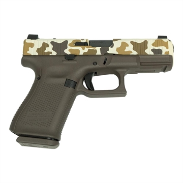 Picture of Glock V-Series Model 19 Duck Camo Cerakote Handgun 9mm Luger 15rd Magazines (3) 4.02" Barrel Austria PV1950203 MODDKCAM