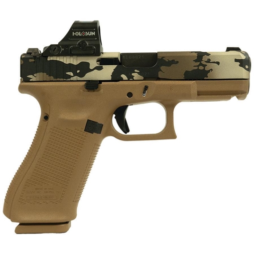 Picture of Glock V-Series Model 19x OR Camo Handgun 9mm Luger 17rd Magazines (3) 4.02" Ported Barrel Holosun 407C X2 UV1950703X MODCAM