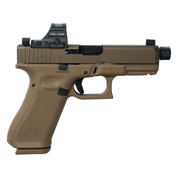 Picture of Glock V-Series Model 19x w/HUSH Slide Lock Handgun 9mm Luger 17rd Magazines (3) 4.6" Threaded Barrel Holosun 407C FDE USA UV1950703X MODHUSHO
