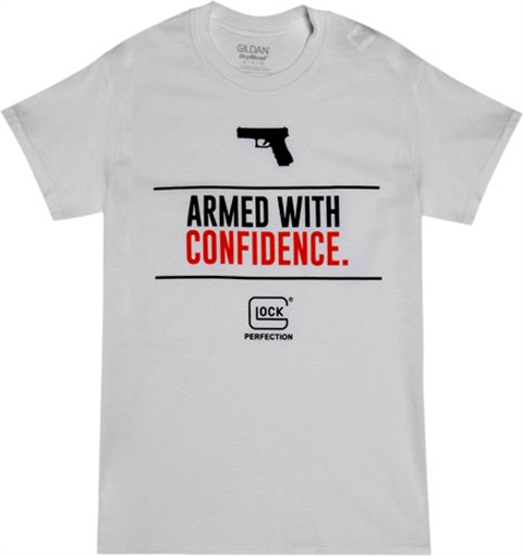 Picture of GLOCK WHITE SHORT SLEEVE T SHIRT ARMED W/CONFIDENCE XL 764503021350