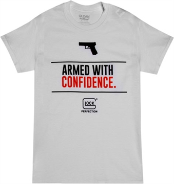 Picture of GLOCK WHITE SHORT SLEEVE T SHIRT ARMED W/CONFIDENCE XL 764503021350