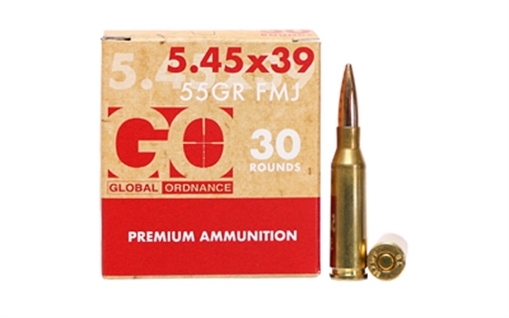 Picture of Global Ordnance 5.45X39MM, 55 Grain, Brass Case, Full Metal Jacket, 30 Round Box GO197892005456