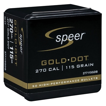 Picture of Speer 270 CALIBER (0.270'') 115GR GOLD DOT SOFT POINT 50/BOX 277115GDB
