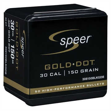 Picture of Speer 30 CALIBER (0.308'') 150GR GOLD DOT SOFT POINT 50/BOX BC .463 308150BLKGDB