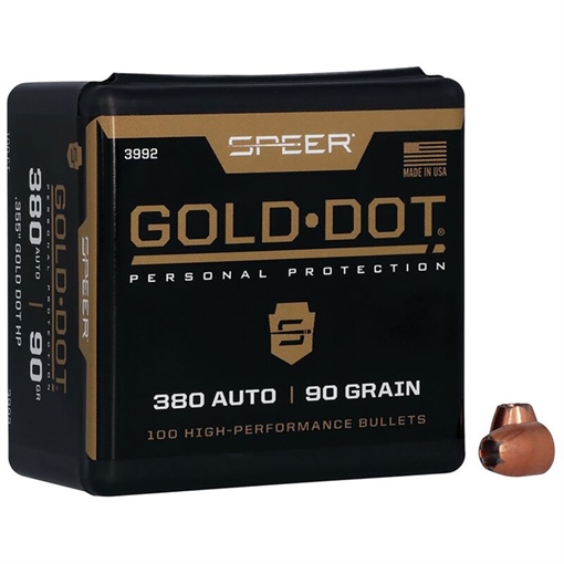 Picture of GOLD DOT 380 CALIBER JACKETED HOLLOW POINT BULLETS 3992
