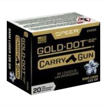Picture of GOLD DOT CARRY GUN 9MM LUGER AMMO 24260 CASE -