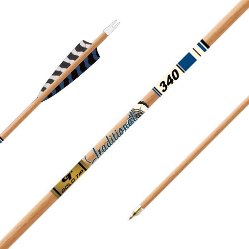 Picture of Gold Tip Traditional XT Arrows - 340 - 5" Barred Feathers - 1/2 dozen TRXT340F6