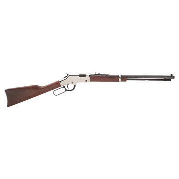 Picture of Henry Golden Boy Silver 17 HMR Caliber with 11+1 Capacity, 20" Blued Barrel, Nickel-Plated Metal Finish & American Walnut Stock Right Hand (Full Size) H004SV