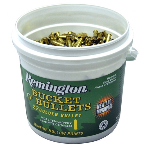 Picture of Remington Ammunition Golden Bullet Bucket O Bullets 22LR 36gr Plated Hollow Point 1400 Per Box/4 Case *Bucket 21231