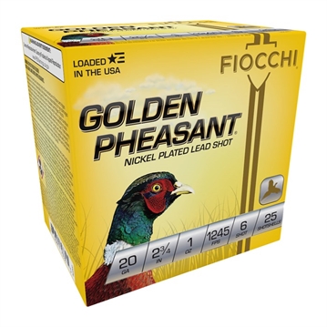 Picture of FIOCCHI GOLDEN PHEASANT AMO 20GA 2.75 IN 1 OZ #6 1245FPS 25-RD ( 10 BOXES PER CASE ) 20GP6