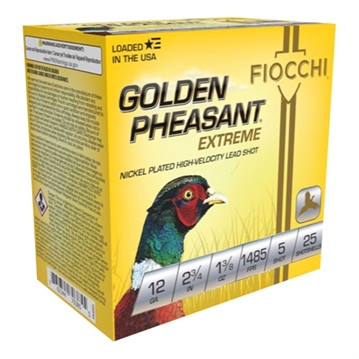 Picture of Fiocchi Golden Pheasant Extrema 12Gauge 2.75" 1 3/8oz 5Shot 25 Per Box/10 Case 12GPX5