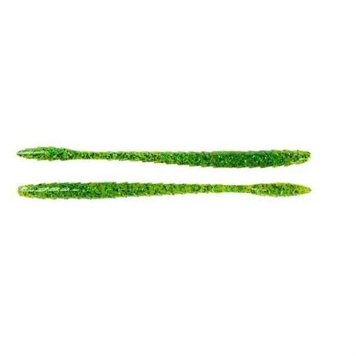 Picture of GOOGAN BAITS, LLC SHAKE WORM 8" CHARTREUSE PEPPER W/ GREEN FLECK 7CT GSS-8-CPG