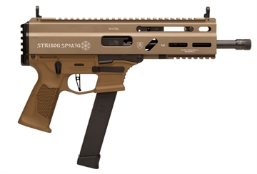 Picture of Grand Power SP9A3 Stribog 9mm Luger 30+1 16" Black Threaded Barrel, M-LOK Handguard, Flat Dark Earth Aluminum Picatinny Rail Receiver, Polymer Side Folding Stock, FDE Polymer Grip 810091157992