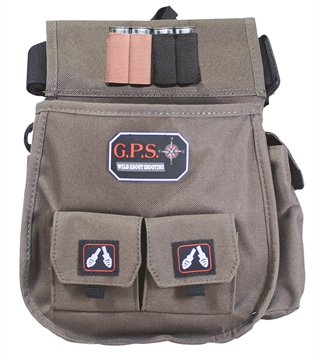 Picture of GPS Bags Deluxe Double Shotshell Pouch Olive Polyester Waist Mount 30-52" Belt 1093CSP