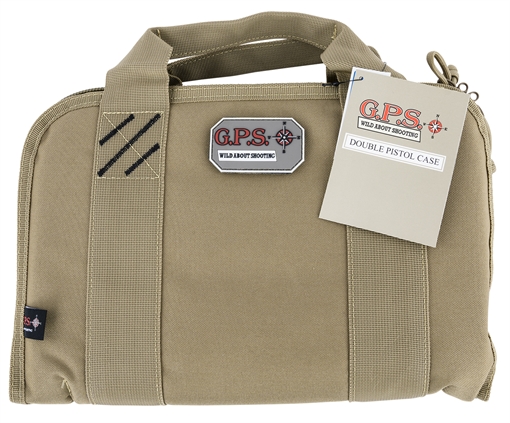 Picture of G-Outdoors Double Pistol Case with Magazine Storage & Dump Cup-Tan GPS-1308PCT