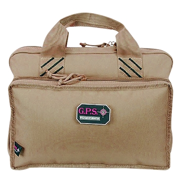 Picture of G-Outdoors Quad Pistol Range Bag with Mag Storage and Dump Cups FDE GPS-1310PCT