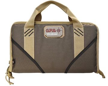 Picture of GPS Bags Memory Foam Pistol Case Large Size w/ Lockable Zippers Mag Storage Pockets & Black Finish Holds 1 Handgun 1485PCMF