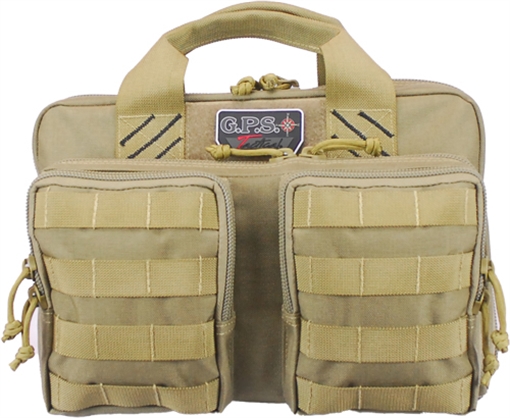 Picture of GPS Bags Tactical Quad +2 Tan 1000D Polyester with YKK Lockable Zippers, 8 Mag Pockets, 2 Ammo Front Pockets, Visual ID Storage System & Holds Up To 6 Handguns T1312PCT