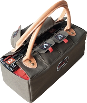 Picture of G.P.S. BAGS SHOTGUN SHELL TOTE HOLDS 6 BOXES - LEATHER HANDLE OLIVE GPS-1255TOT